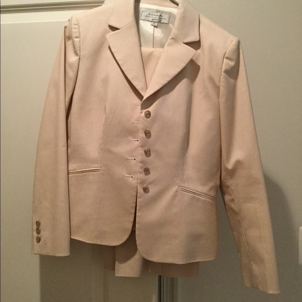 Tahari pinstripe suit, 8P